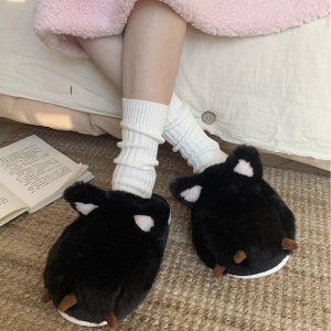 Cute Warm Cat Paw Cotton Plush Anti-skid Slippers